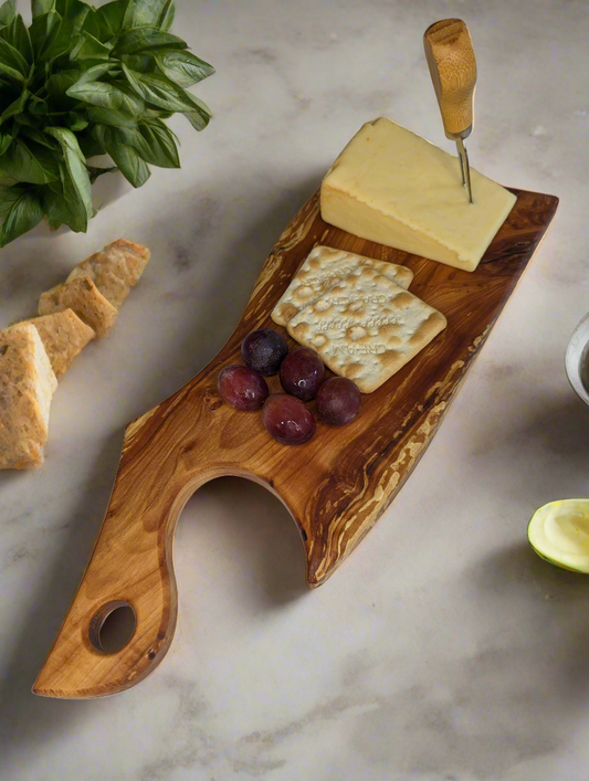 Apple cleaver shaped serving board