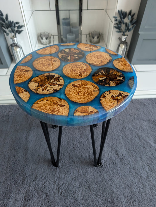 Unique Handcrafted Epoxy Resin Side Table