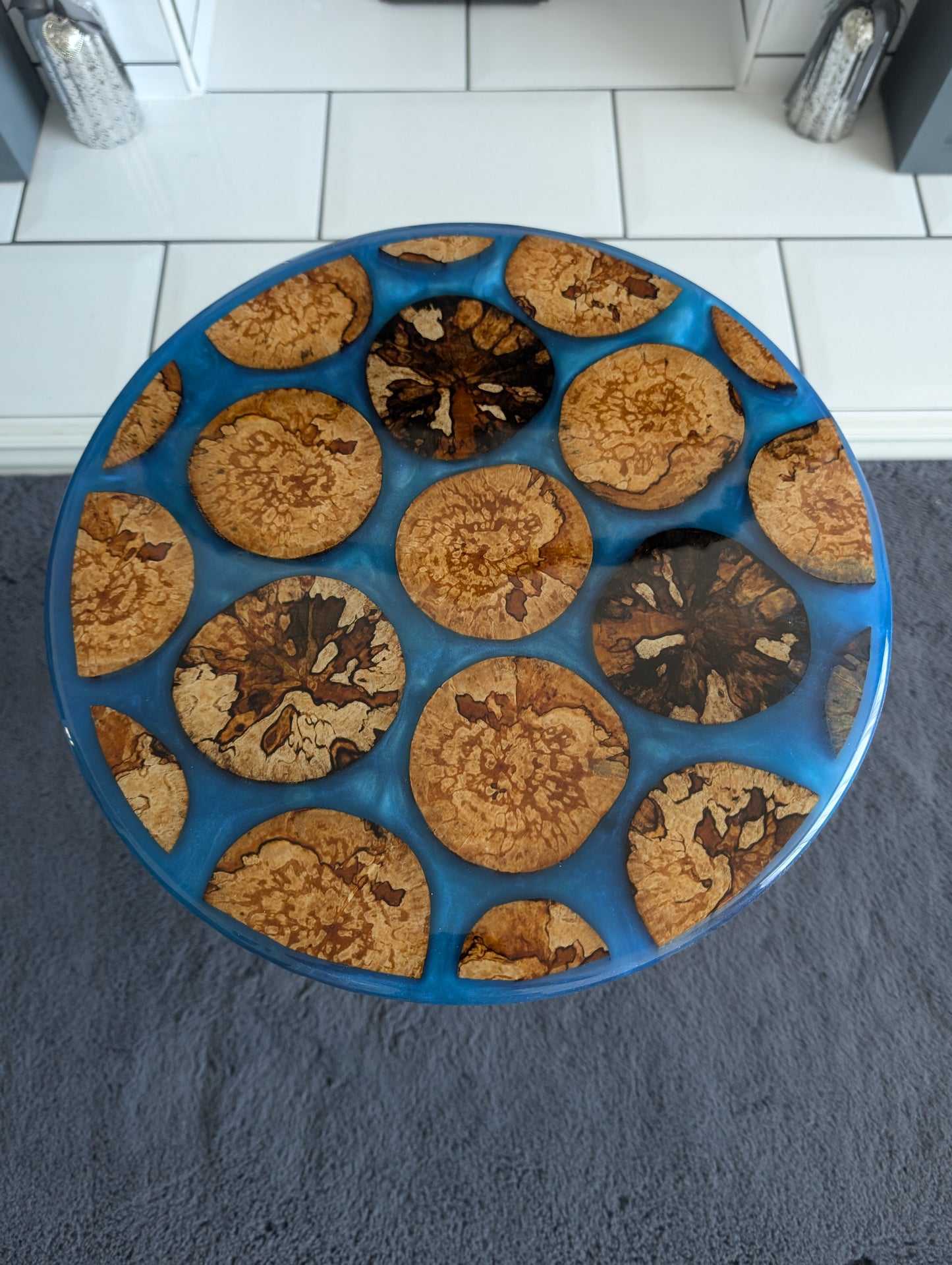 Unique Handcrafted Epoxy Resin Side Table